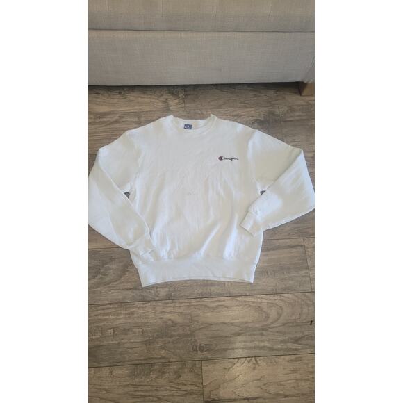 Vintage Champion Reverse Weave Crewneck Sweatshirt White Large Made in USA... - Picture 1 of 13